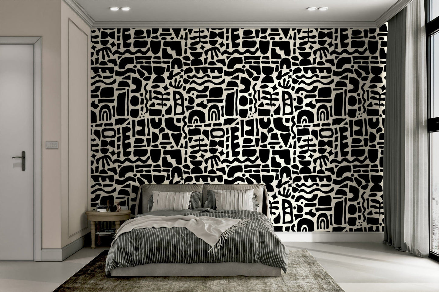 These colorful shapes are layered on top of one another.
