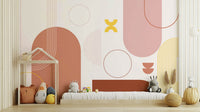 Bold Geometric Boho Style Wall Mural

