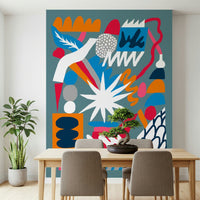 A beautiful chemistry explosion wallpaper mural with vibrant colors.

