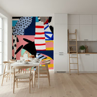 A classic abstract collage wallpaper for walls.


