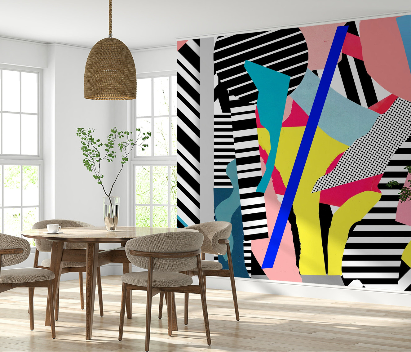 A graceful subtle pattern wall mural in warm, historic tones.