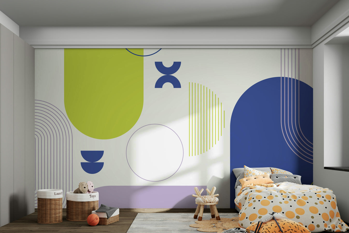 Abstract Bold Geometric Shapes Wall Art

