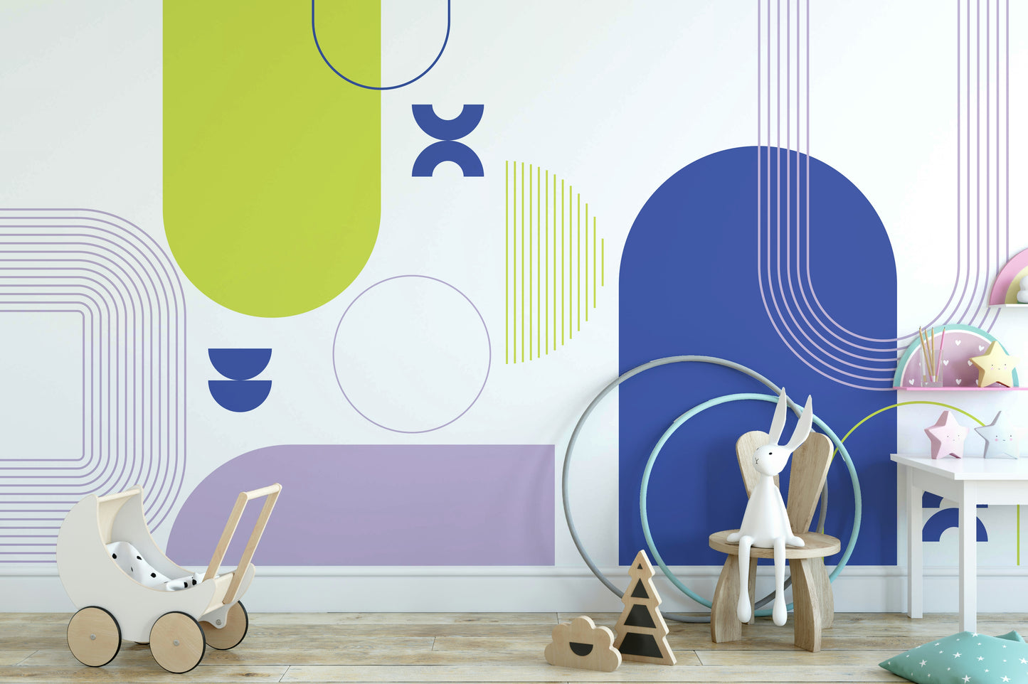 Colorful Bold Geometric Shapes Wallpaper

