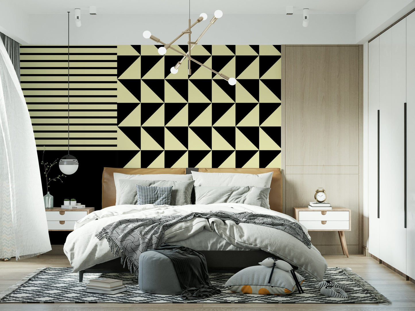 Dynamic Duo Shapes Wall Mural