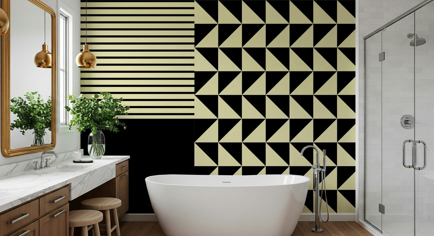 Dynamic Duo Shapes Wall Mural