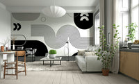 Neutral tone Bold Minimalist Flow Wallpaper

