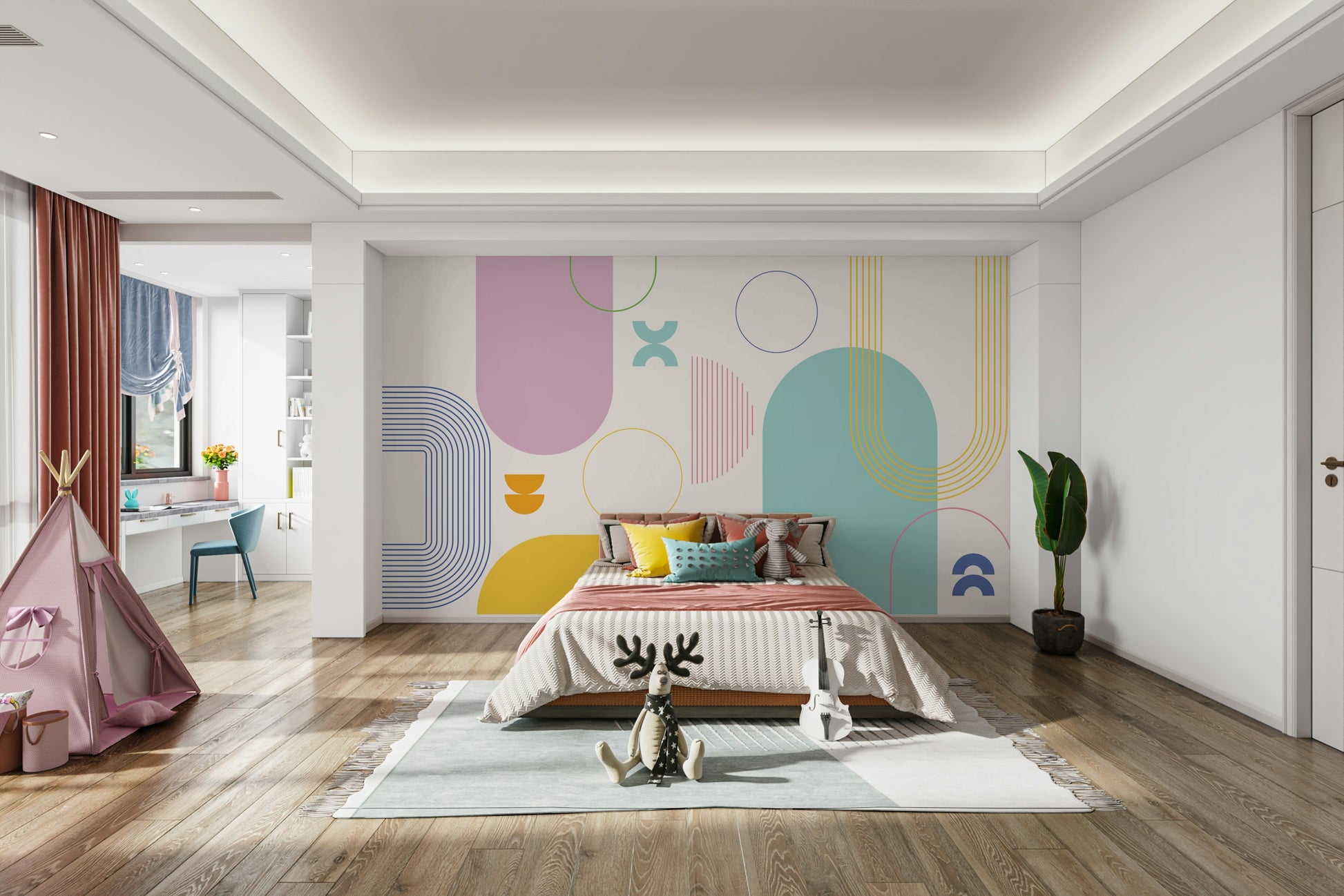 Sleek Bold Minimalist Wall Mural Print

