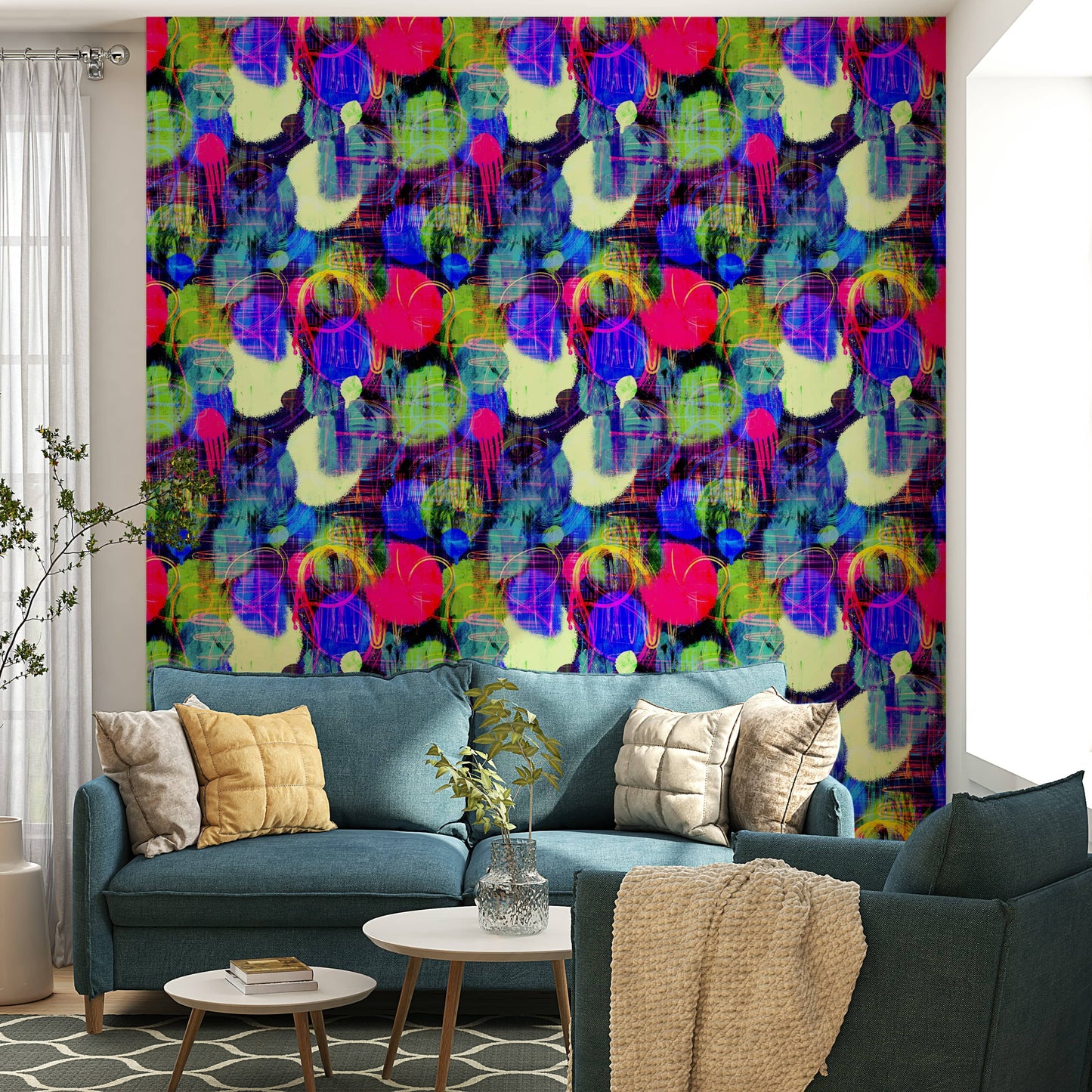 High-quality image of the colorful street wall wallpaper

