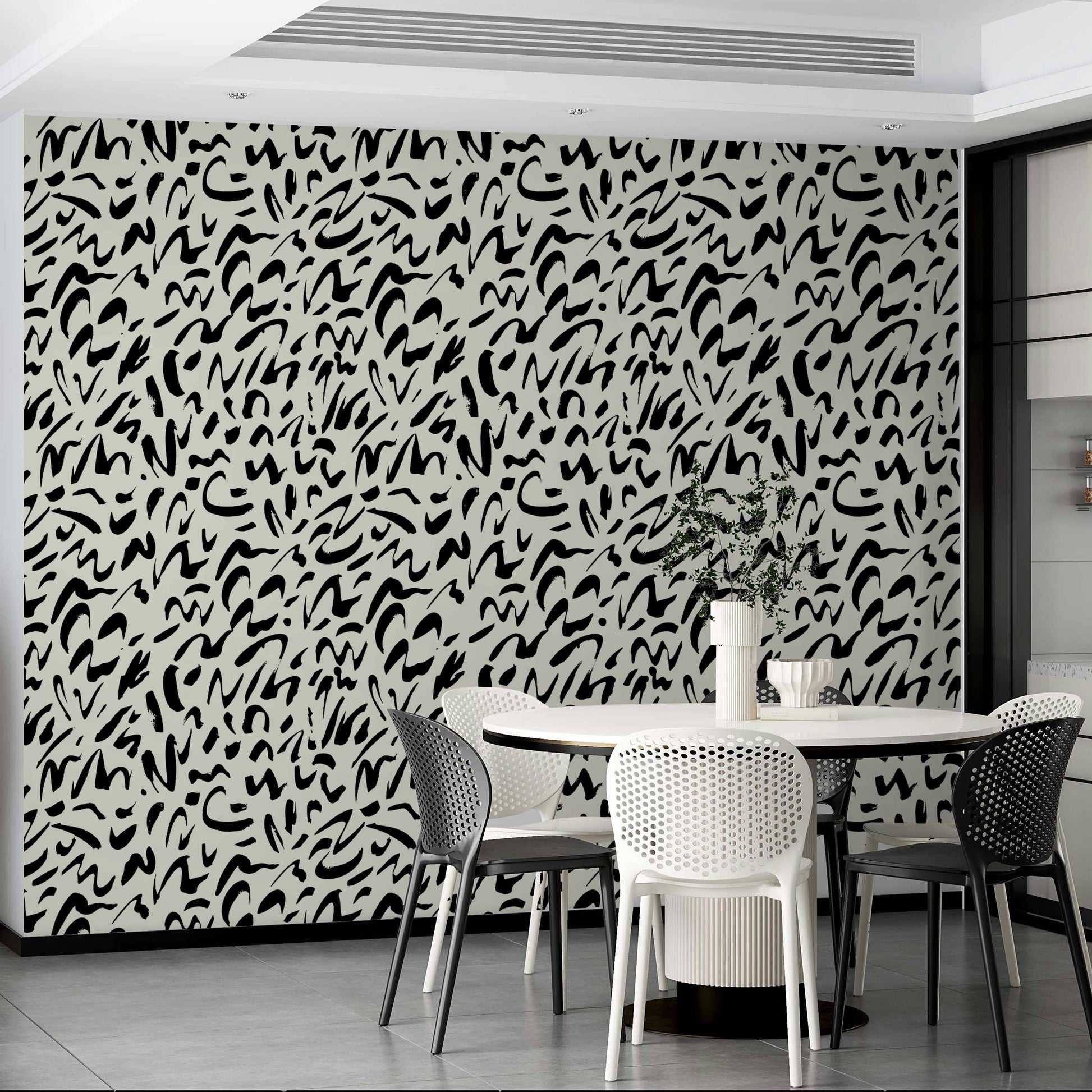 Detailed view of the abstract, organic lines

