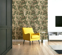 Botanical Eden Wall Mural with intricate leaf and floral design.

