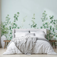 Elegant botanical eucalyptus mural for walls

