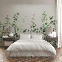 Calming green eucalyptus wallpaper design

