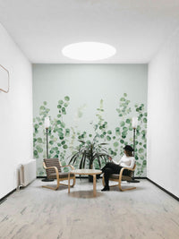 Eucalyptus leaf wall mural for nature decor

