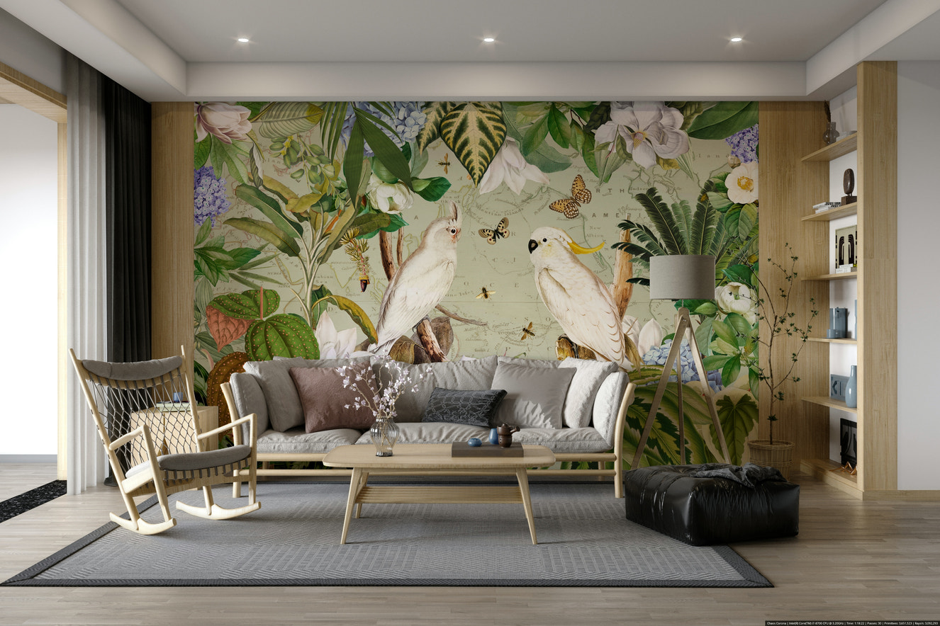 Botanical Explorers mural wallpaper

