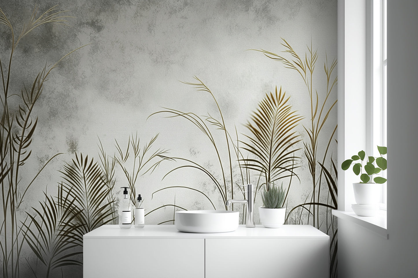 Botanical Gold Leaves Wall Mural