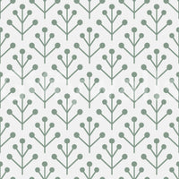 Neutral wall mural with botanical shapes

