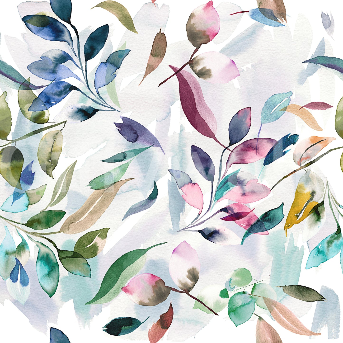 Botanical Leaves Watercolor Wallpaper⁠