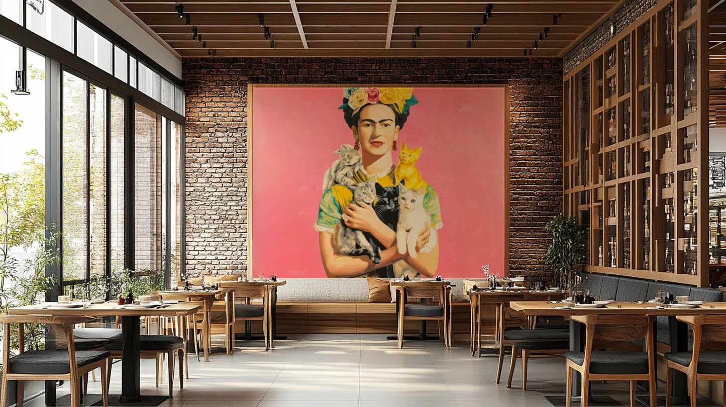 Stylish room with Botanical Muse & cats wall art

