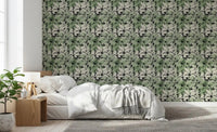 Modern botanical wallpaper with soft monstera and leafy details