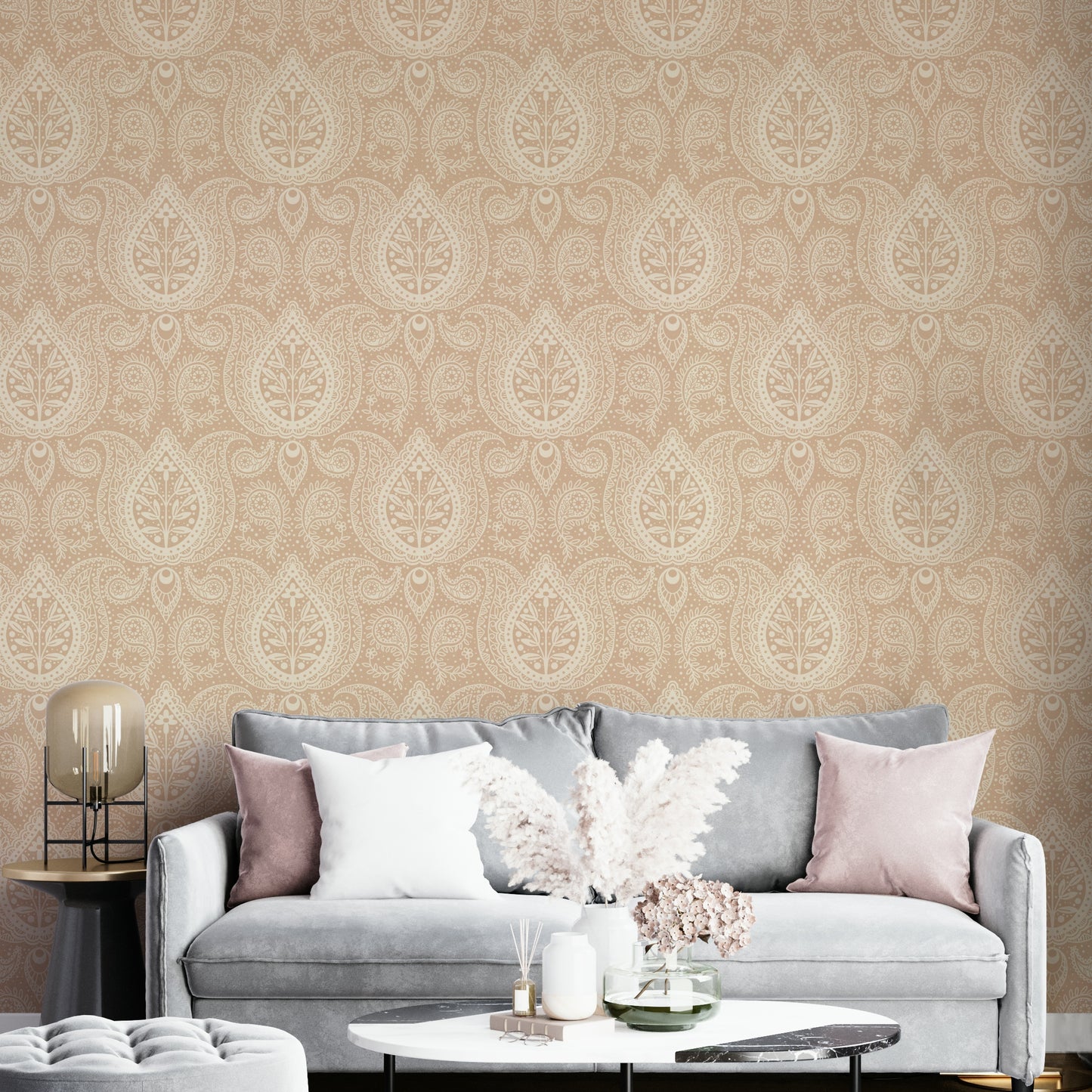Timeless paisley print in natural botanical style

