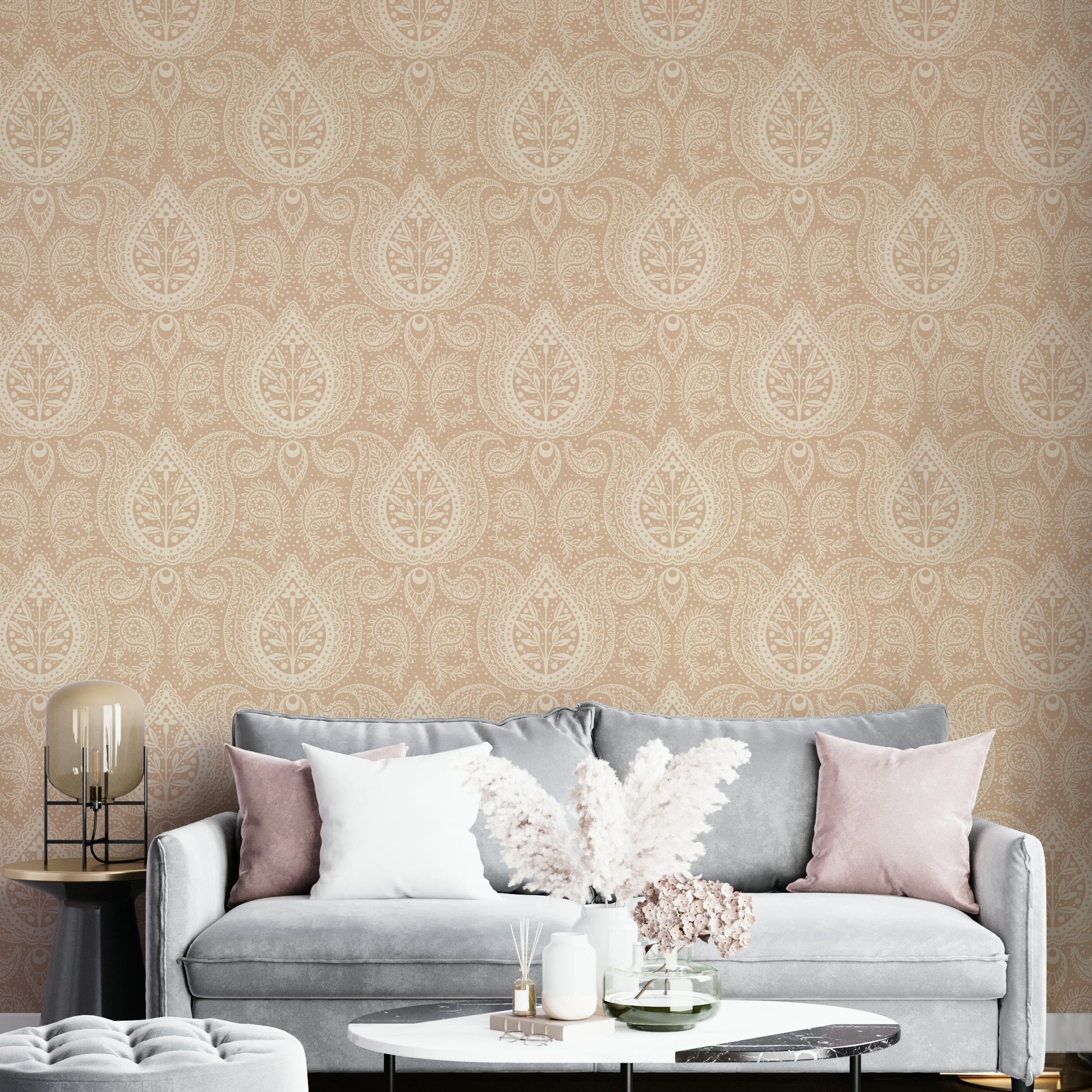 Timeless paisley print in natural botanical style


