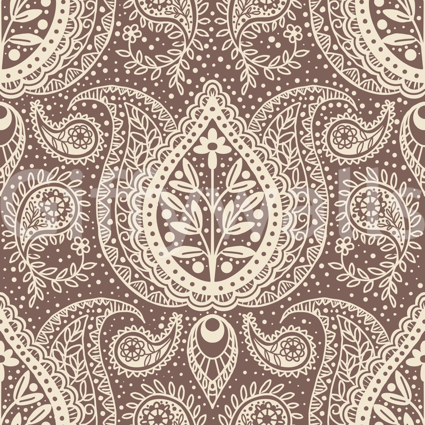Vintage-inspired wallpaper with mocha florals

