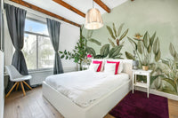 Soft petals, intertwining leaves.

