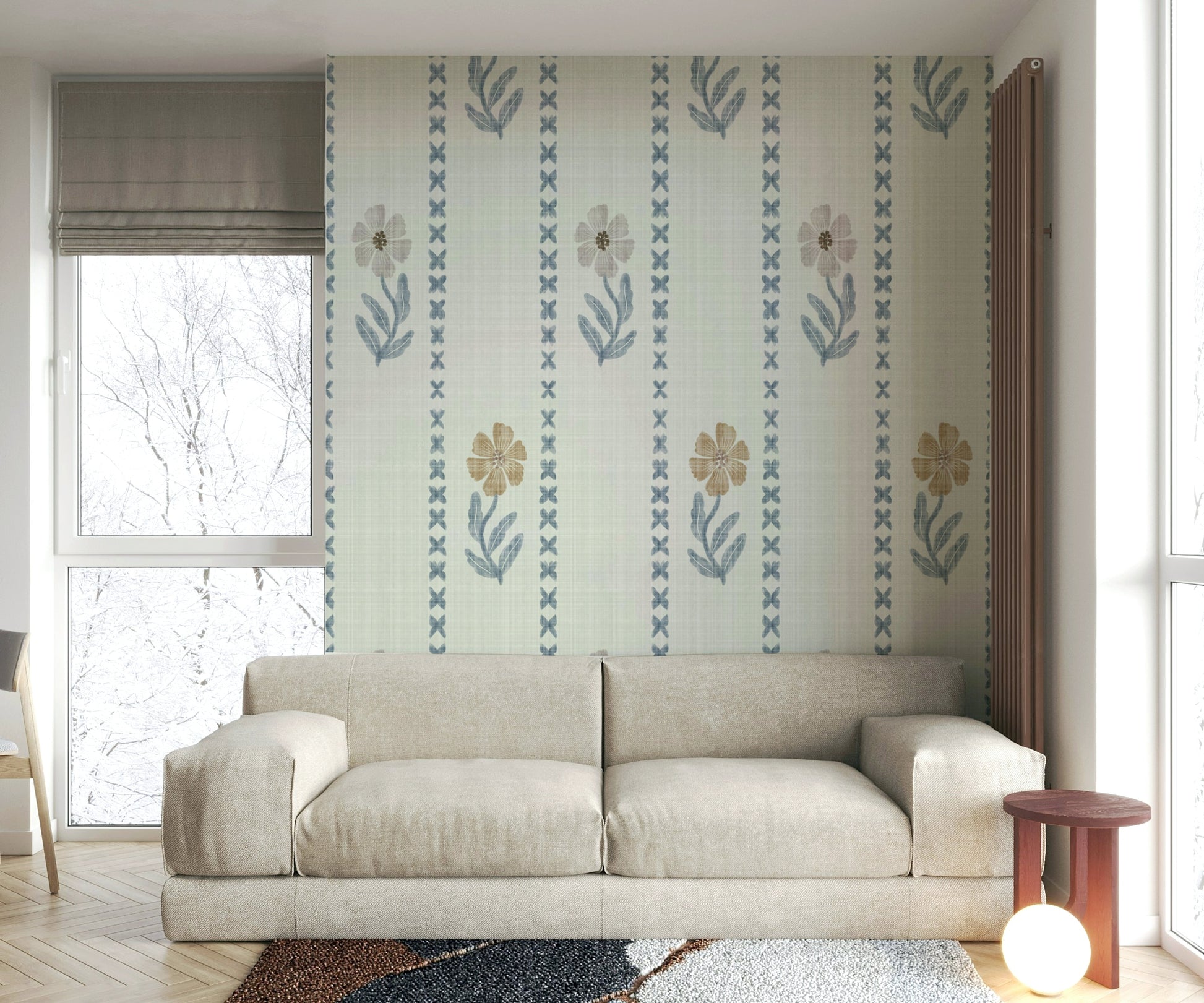 Easy install floral wallpaper

