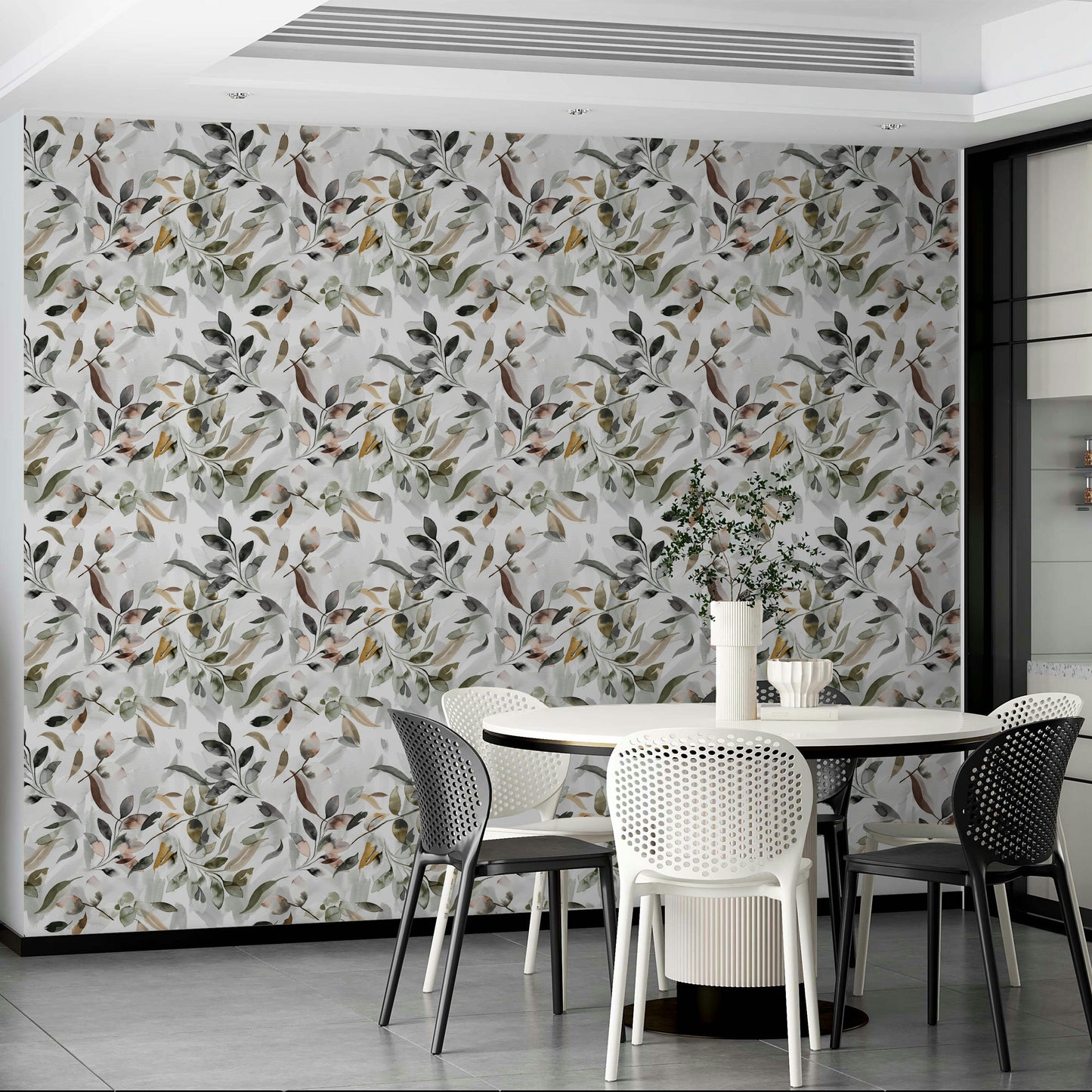 Botanical Leaf Watercolor  Wallpaper⁠