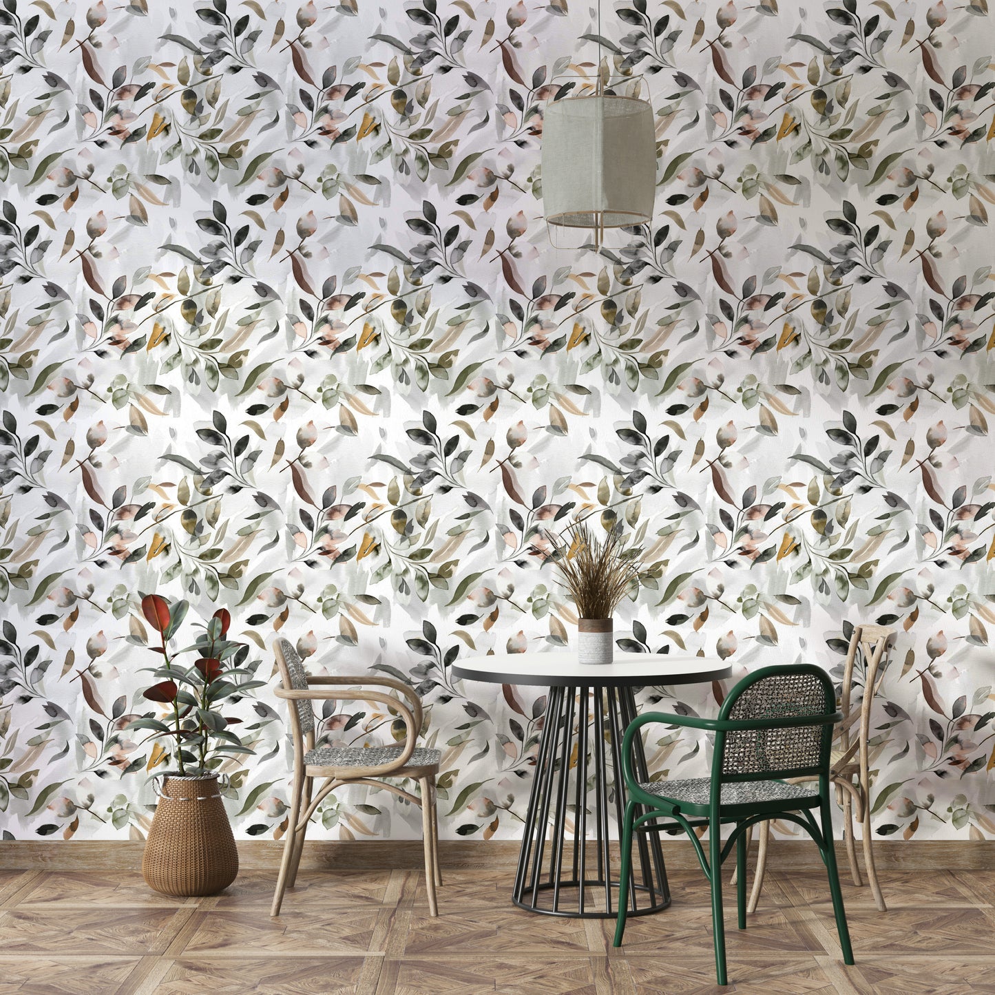Botanical Leaf Watercolor  Wallpaper⁠