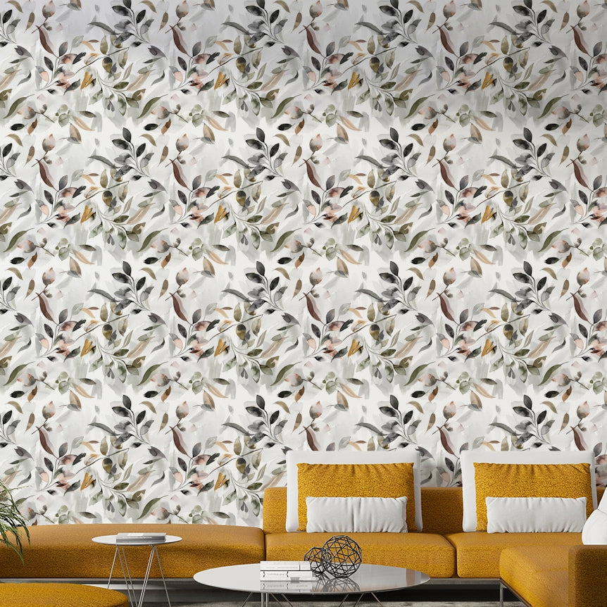 Botanical Leaf Watercolor  Wallpaper⁠