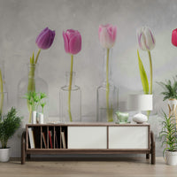 The wallpaper is applied seamlessly, making the view feel realistic.

