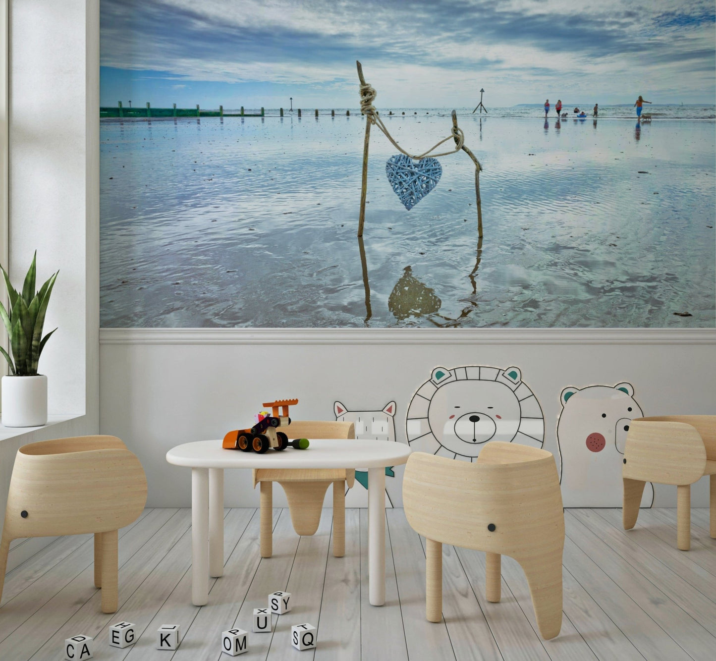 Low tide reflection Bound by Love wallpaper expressive sky.