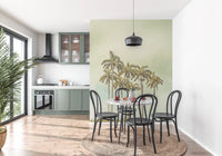 Tall palm trees kitchen wall design on the Breezy Palms Mural.