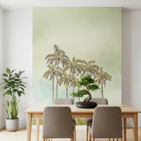 Soft tone palm tree art from the Breezy Palms Wall Mural series.