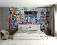 The graffiti is the central focus of the image.

