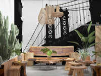 Urban Span Wallpaper — elegant city bridge silhouette with minimalist urban design.