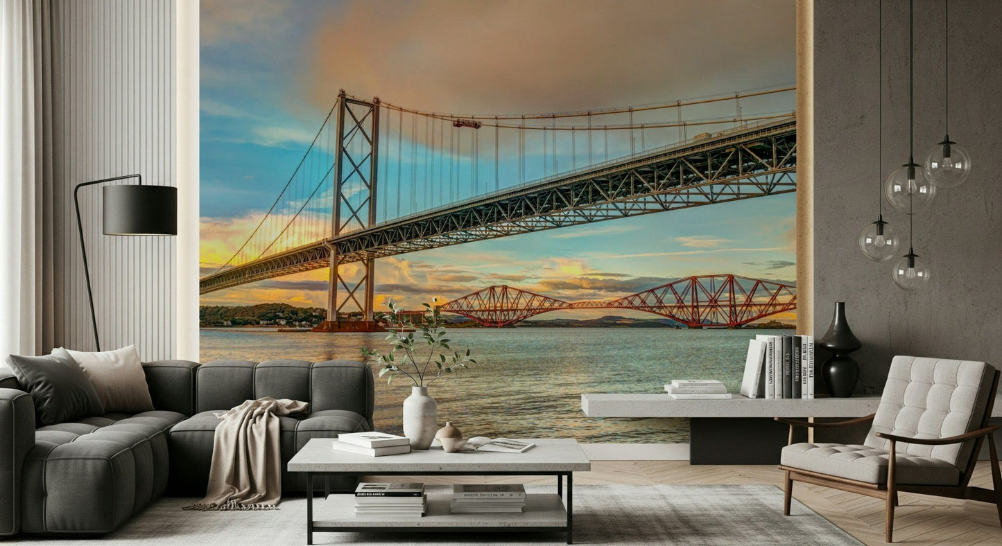 Majestic Bridging Sky suspension wall mural scenic design