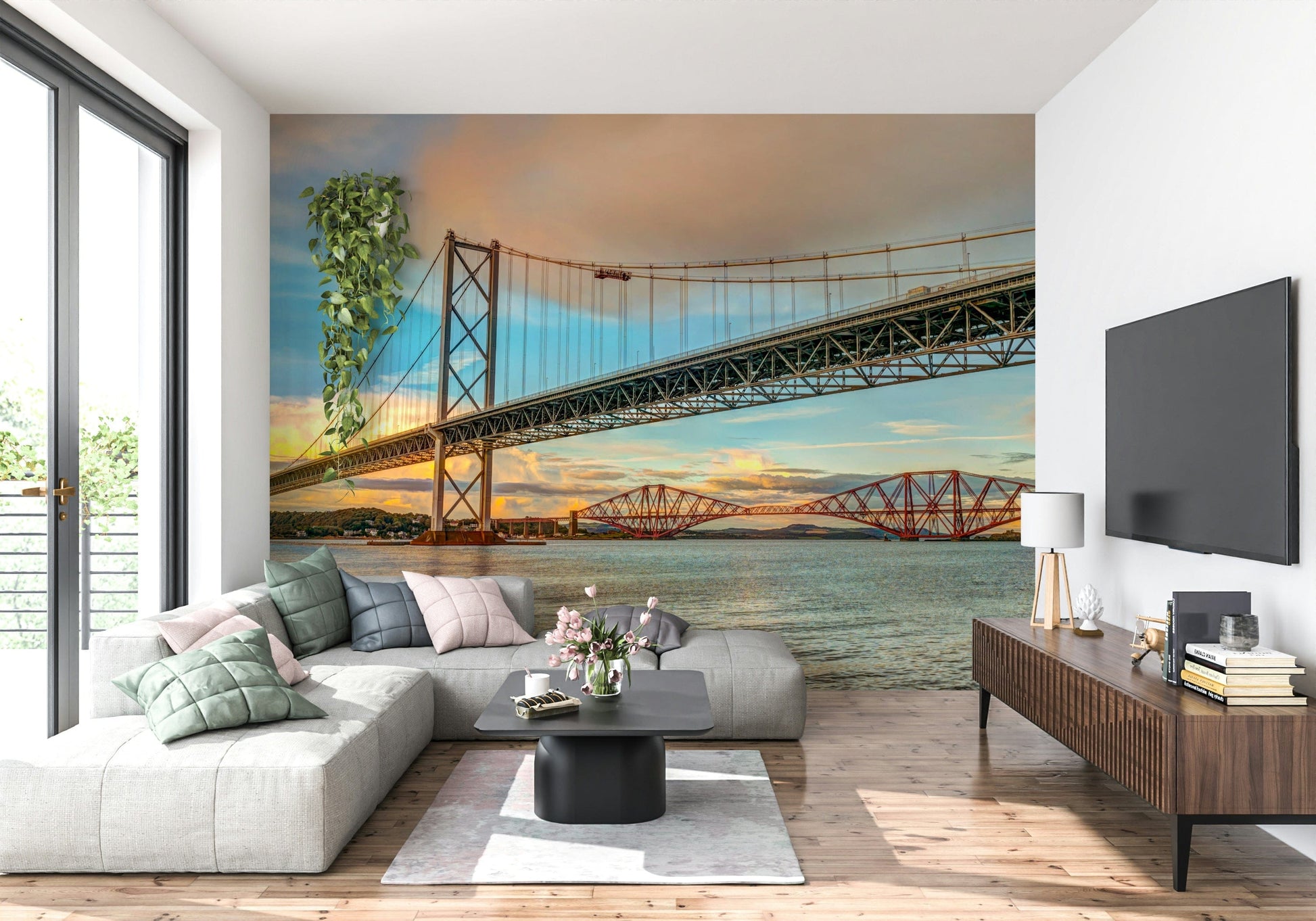 Powerful Bridging Sky industrial wallpaper for walls style