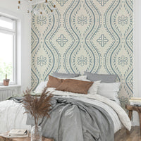 Classic ogee pattern in light blue finish

