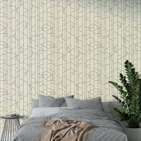 Contemporary wall mural in vibrant rust shade

