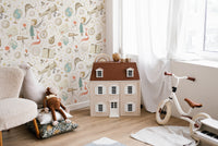 Whimsical kids wallpaper for explorers