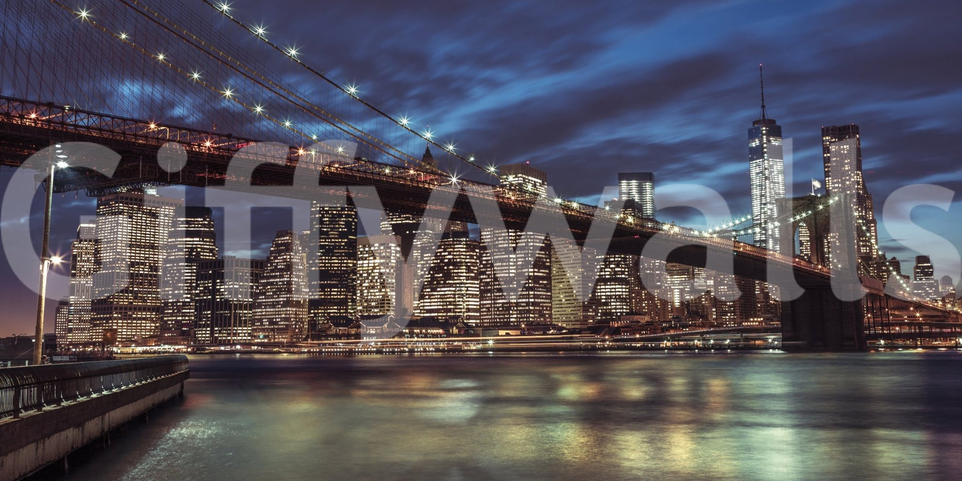Brooklyn Bridge at Dusk Wall Mural