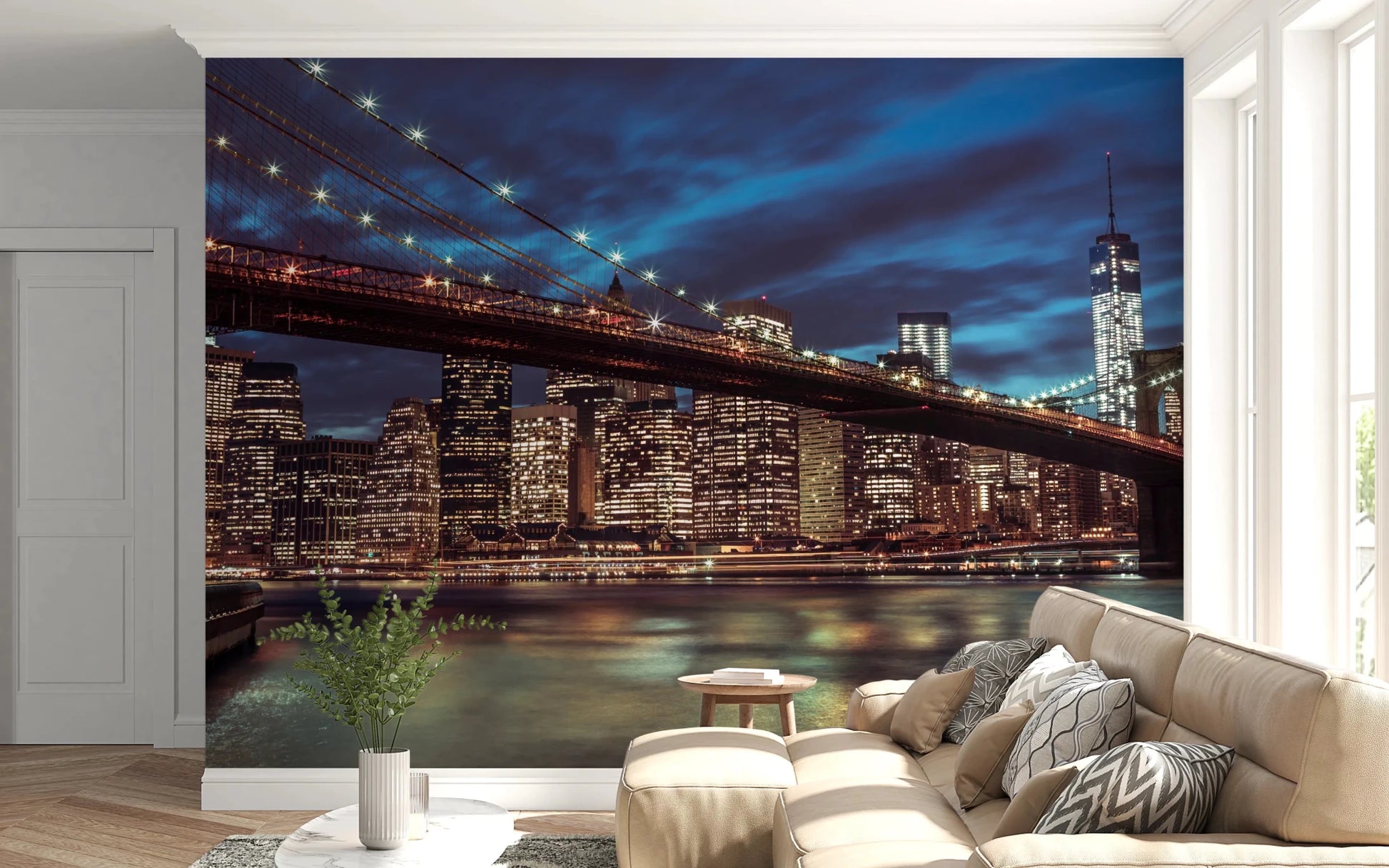 Brooklyn Bridge at Dusk Wall Mural