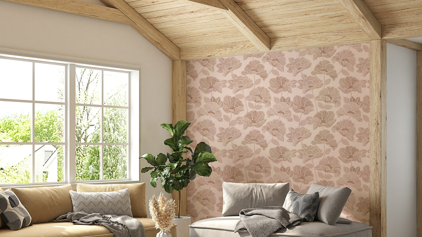 The wallpaper has a classic, traditional feel.

