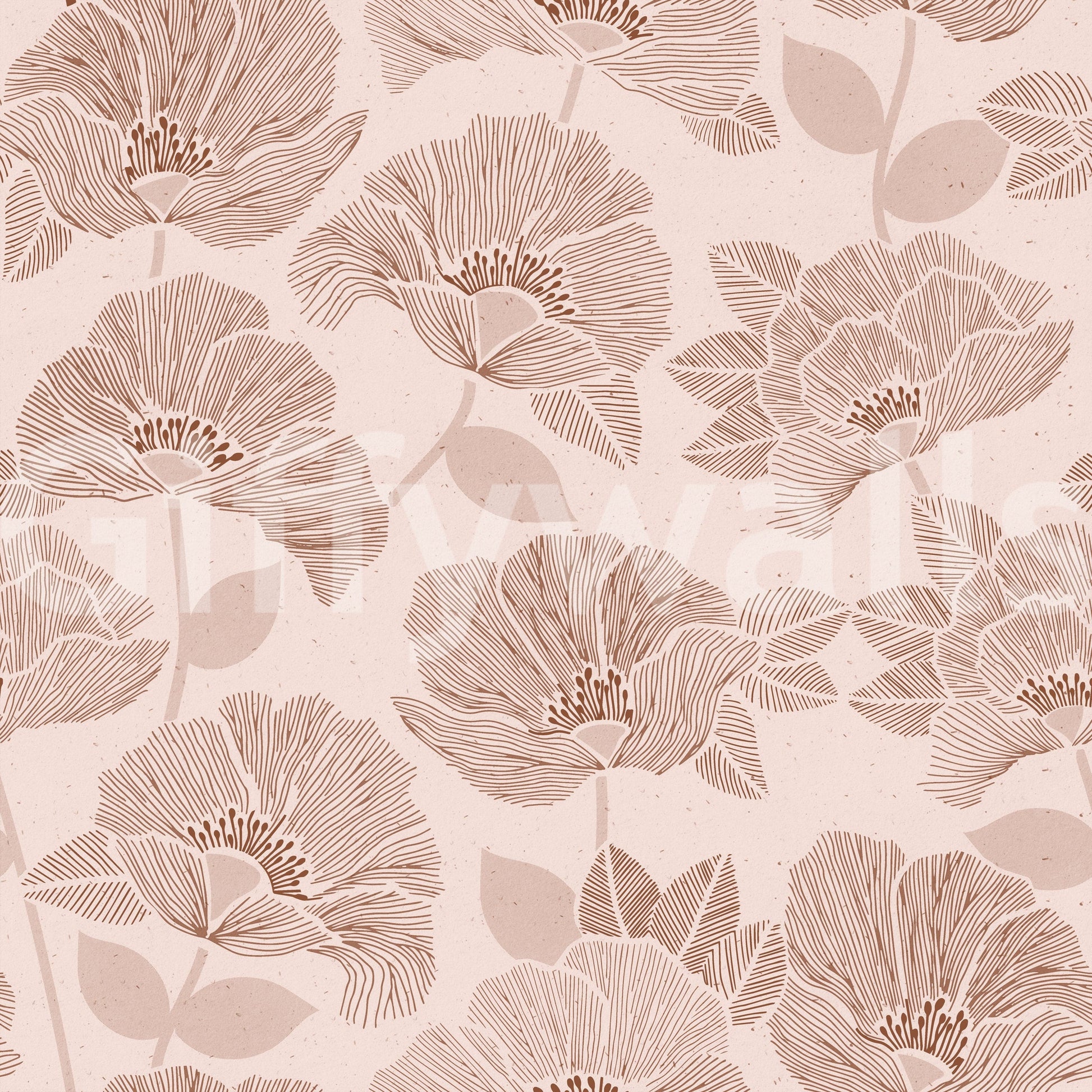 A decorative wall covering with a repeating motif.

