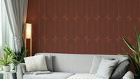 Mocha concentric arch pattern wallpaper design.
