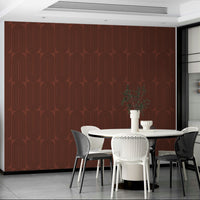 Sophisticated mahogany abstract archway wallpaper.
