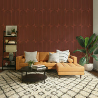 Minimalist burnt orange pillar motif chic wallpaper.
