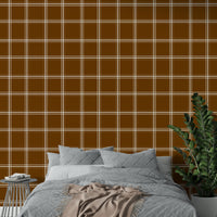 Terra Plaid modern mural wallpaper

